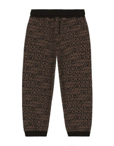 Cotton jogging pants with the all-over logo print - | Dolce & Gabbana