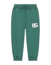 Jersey jogging pants with DG logo patch - | Dolce & Gabbana