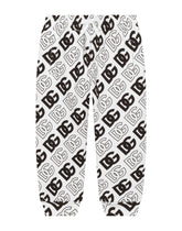 Jersey jogging pants with DG logo print - | Dolce & Gabbana