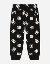 Jersey jogging pants with DG logo print - | Dolce & Gabbana