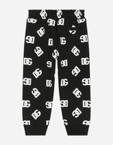 Jersey jogging pants with DG logo print - | Dolce & Gabbana