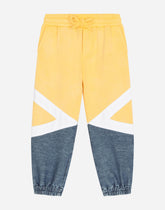 Jersey jogging pants with intarsia design and logo band - | Dolce & Gabbana
