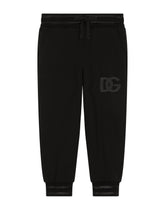 Jersey jogging pants with DG logo embroidery - | Dolce & Gabbana