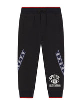 Jersey jogging pants with logo band - | Dolce & Gabbana