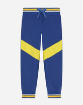 Jersey jogging pants with intarsia design and logo band - | Dolce & Gabbana
