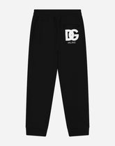 Cotton jogging pants with logo band on side - | Dolce & Gabbana