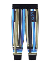Jersey jogging pants with painted stripe print - | Dolce & Gabbana