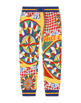 Cotton jogging pants with Carretto print - | Dolce & Gabbana