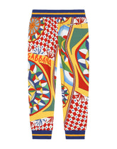 Cotton jogging pants with Carretto print - | Dolce & Gabbana