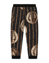 Cotton jogging pants with all-over coin print - | Dolce & Gabbana