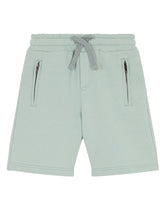 Jersey jogging shorts with logo tag - | Dolce & Gabbana