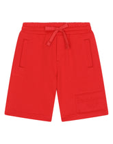 Jogging shorts with embossed logo - | Dolce & Gabbana