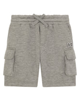 Jersey cargo shorts with DG logo - | Dolce & Gabbana
