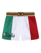 Satin jogging shorts with Italy DG logo - | Dolce & Gabbana