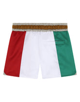 Satin jogging shorts with Italy DG logo - | Dolce & Gabbana