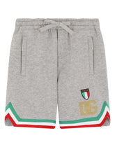 Jersey jogging shorts with DG logo print - | Dolce & Gabbana