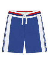 Jersey jogging shorts with DG logo band - | Dolce & Gabbana