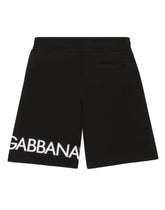 Jersey jogging shorts with logo print - | Dolce & Gabbana