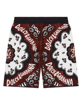 Jersey shorts with bandanna print - | Dolce & Gabbana