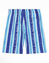 Fleece shorts with striped print - | Dolce & Gabbana