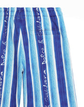 Fleece shorts with striped print - | Dolce & Gabbana