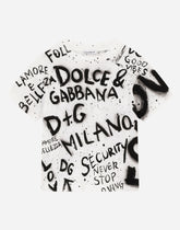 Jersey T-shirt with graffiti print - | Dolce & Gabbana