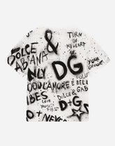 Jersey T-shirt with graffiti print - | Dolce & Gabbana