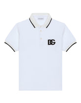 Piqué polo shirt with DG logo embroidery - | Dolce & Gabbana