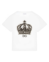 Jersey t-shirt with DG crown print - | Dolce & Gabbana