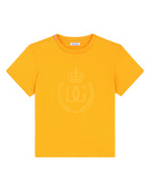 Jersey t-shirt with DG laurel and crown print - | Dolce & Gabbana
