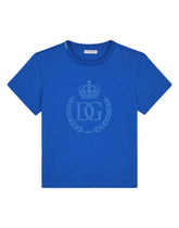 Jersey t-shirt with DG laurel and crown print - | Dolce & Gabbana