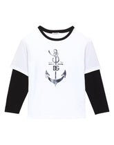 Jersey T-shirt with DG anchor print - | Dolce & Gabbana