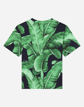 Jersey T-shirt with banana tree print - | Dolce & Gabbana