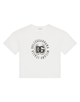 Jersey round-neck T-shirt with DG laurel print - | Dolce & Gabbana