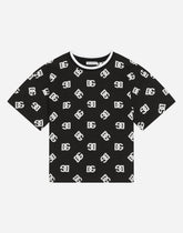 Jersey T-shirt with DG logo print - | Dolce & Gabbana