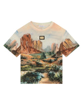Jersey T-shirt with canyon print and logo tag - | Dolce & Gabbana