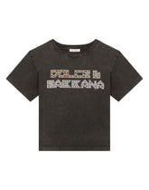 Jersey T-shirt with studded logo print - | Dolce & Gabbana