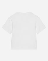 Jersey T-shirt with logo tag print - | Dolce & Gabbana