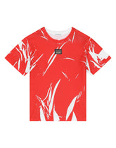 Short-sleeved printed jersey T-shirt with logo tag - | Dolce & Gabbana