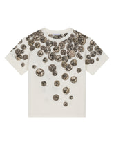 Short-sleeved jersey T-shirt with ombré coin print - | Dolce & Gabbana