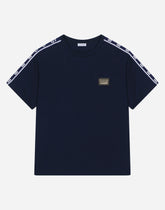 Jersey T-shirt with logo tag - | Dolce & Gabbana