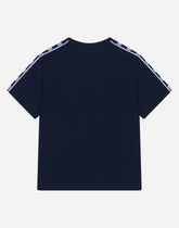 Jersey T-shirt with logo tag - | Dolce & Gabbana