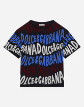 Jersey T-shirt with Dolce&Gabbana logo print - | Dolce & Gabbana
