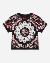 Jersey T-shirt with bandanna print - | Dolce & Gabbana