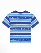 Jersey T-shirt with striped print - | Dolce & Gabbana