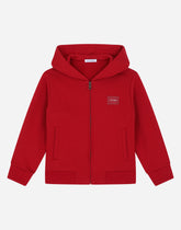 Jersey hoodie with plate - | Dolce & Gabbana
