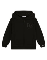 Jersey hoodie with DG print and double hood - | Dolce & Gabbana
