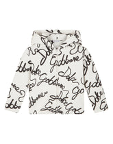 Jersey hoodie with all-over logo print - | Dolce & Gabbana