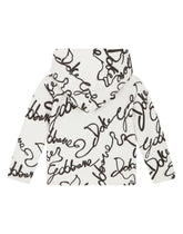 Jersey hoodie with all-over logo print - | Dolce & Gabbana