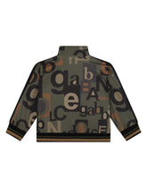 Zip-up jersey hoodie with logo print - | Dolce & Gabbana